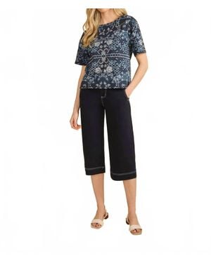 Fdj Olivia Wide Capri Pants - Blue