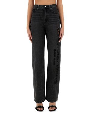 Alexander Wang Wide-Leg Cut-Out Denim Jeans - Black
