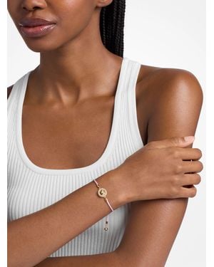 Michael Kors Pavé-Tone Logo Corded Bracelet - Brown
