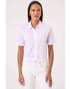 Goldie Payton Short Sleeve Botanical Shirt - White