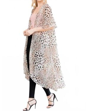 Bijorca Leopard Long Cardigan - White