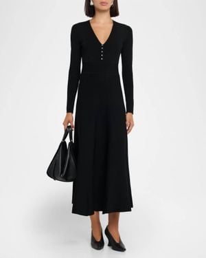 Maria McManus Button Front Maxi Dress - Black