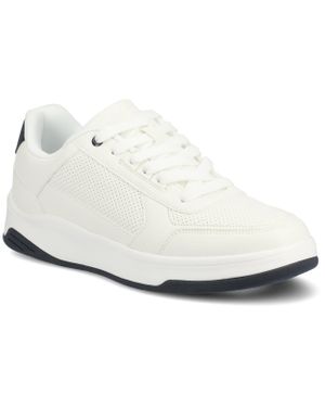Vance Co. Vance Swift Comfort Medium And Wide Width Perforated Low Top Sneaker - White