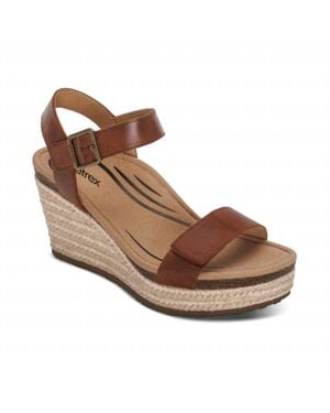 Aetrex Sydney Wedge Sandal - Brown