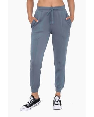 Mono B Cuffed Sweatpants With Zippered Pockets - Blue