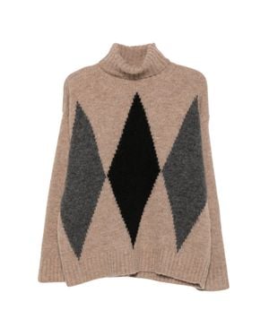 Jucca Argyle Turtleneck - Pink