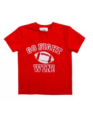 Belle Cher Girl's Go Fight Win Shirt - Red