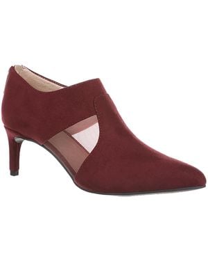 LifeStride Annette Zipper Faux Suede Shooties - Red