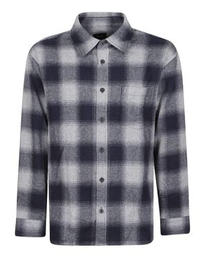 A.P.C. Malaury Plaid Button-Down Wool-Blend Casual Shirt - Blue