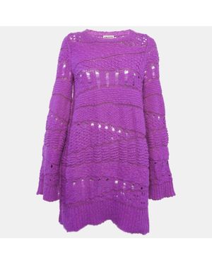 Sonia Rykiel Open Knit Sweater - Purple