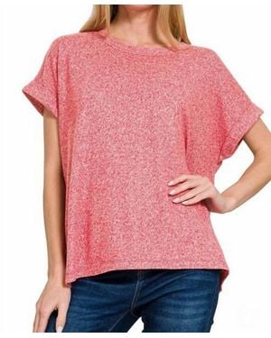 Zenana Soft Short Sleeve Tee - Pink