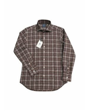 Finamore 1925 Napoli Plaid Shirt - Gray