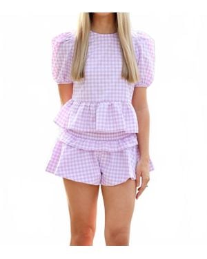 TCEC Archer Blouse & Short Set - Purple