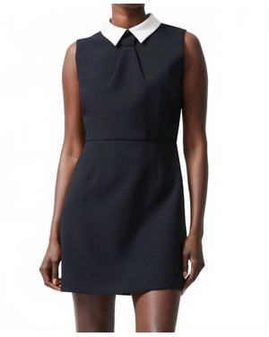 French Connection Gemma Collared Tie Mini Dress - Blue