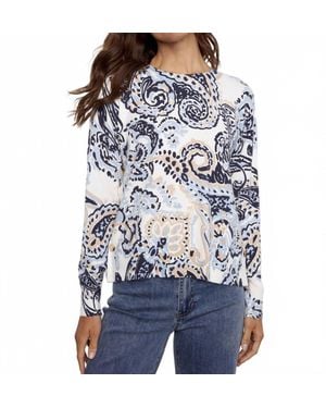 Charlie b Knit Crew-Neck Drop-Shoulder Sweater - Blue