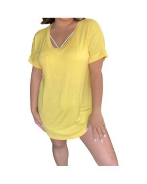 Jadyk Celeste Pocket V Neck Tee - Yellow