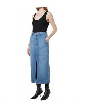 Enza Costa Soft Touch Slit Skirt - Blue