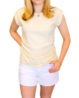 Kld. Signature Ruched Top - White