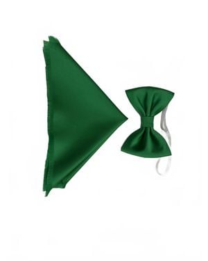 Quiet Luxury Bow Tie And Pocket Piece - Green
