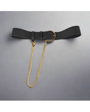 Berge' Chain Leather Belt - Gray