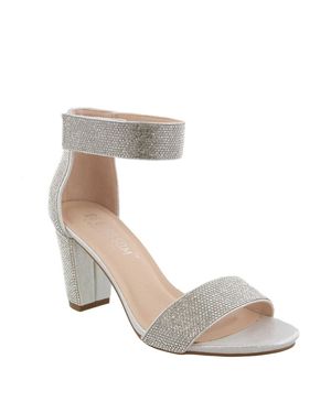 De Blossom Collection Nicky Shimmer Velcro Strap Heel - Gray