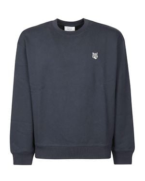Maison Kitsuné Fox Head Cotton Sweatshirt - Blue