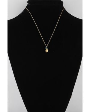 Fashnzfab Tropical Pineapple Pendant Necklace - Black