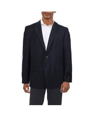 Calvin Klein Wrinkle Resistant Wool Two-Button Blazer - Blue