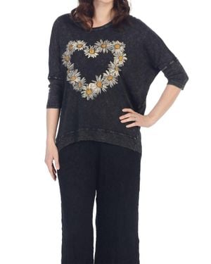 Jess & Jane Amour Mineral Washed Cotton Dolman Sleeve Top - Blue