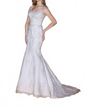 Impression Bridal Mermaid Lace Wedding Dress - Purple