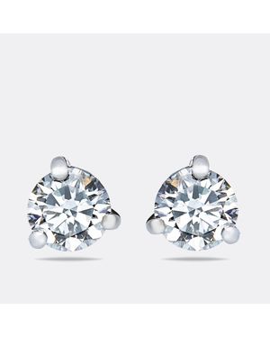 The Diamond Edit 2.09 Cts Round Brilliant Cut 18K Lab Grown Diamonds Solitaire Stud Earrings - White
