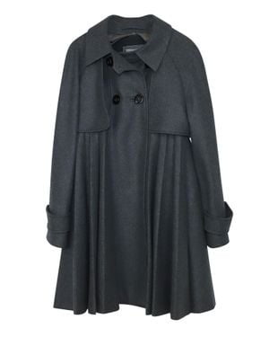 Sportmax Double Breasted Pleated Coat Dress - Gray