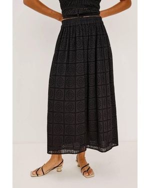 Rails Dax Embroidered Maxi Skirt - Black