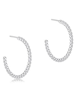NEWTONE Beaded Classic 1.25 Post Hoop Earring - Metallic