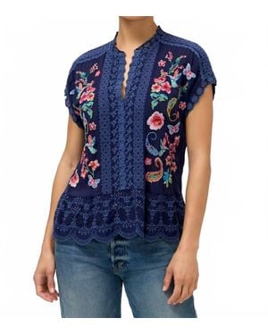 Johnny Was Astrud Blouse - Blue