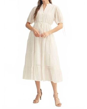 Jodifil Tiered Drawstring Dress - Natural
