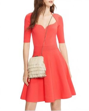 Ted Baker Knit Fit & Flare Sweetheart Dress - Red