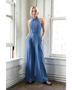 TRUEDAMES Serene Seasons Denim Jumpsuit - Blue