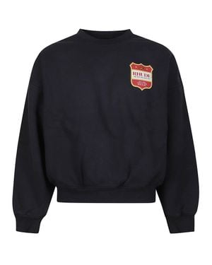 Rhude Filtaro Crest Crew-Neck Cotton Sweatshirt - Blue
