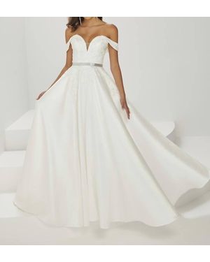 Tiffany Designs A-Line Sweetheart Neckline Dress - White