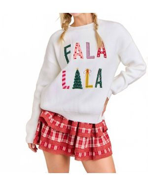 Main Strip Fala Crewneck Sweater - Red