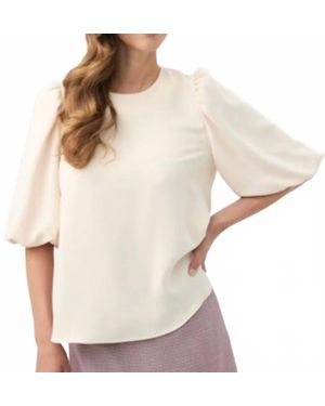 Trina Turk Magnolia Round Neck Top - Natural