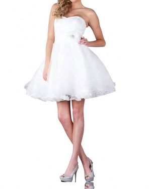 Karishma Creations Strapless Sweetheart Short Dress - White