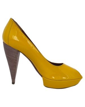 Lanvin Peep-Toe Platform Pumps - Metallic