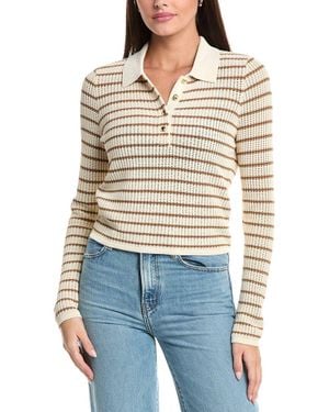 Rag & Bone Viola Stripe Polo Sweater - Blue