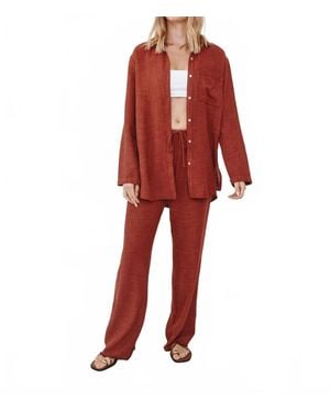 Bella Dahl Fray Hem Beach Pants - Red