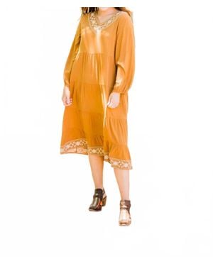 Layerz Clothing Deb Midi Dress - Orange