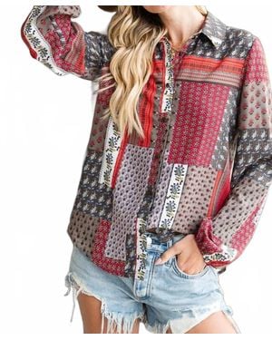Bucketlist Boho Bandana Print Shirt - Multicolor