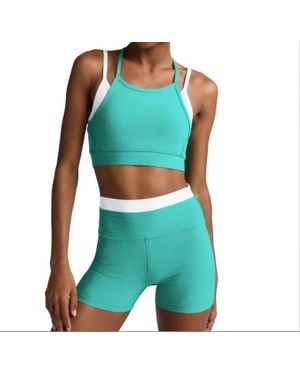 Beyond Yoga Spacedye Layered Long Line Bra - Green