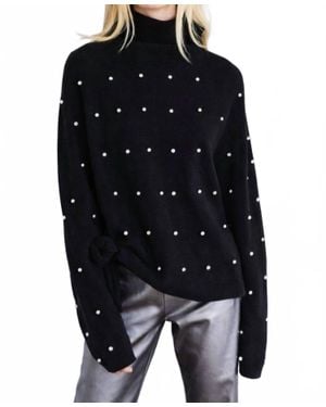 Never A Wallflower Seeing Stars Turtleneck Sweater - Black